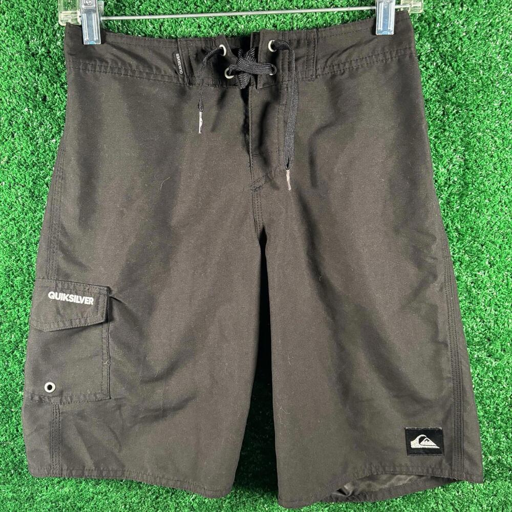 QUIKSILVER FRENZIED BOARD SHORTS SWIM TRUNKS WHITE BLACK SIZE 27 Summer Beach